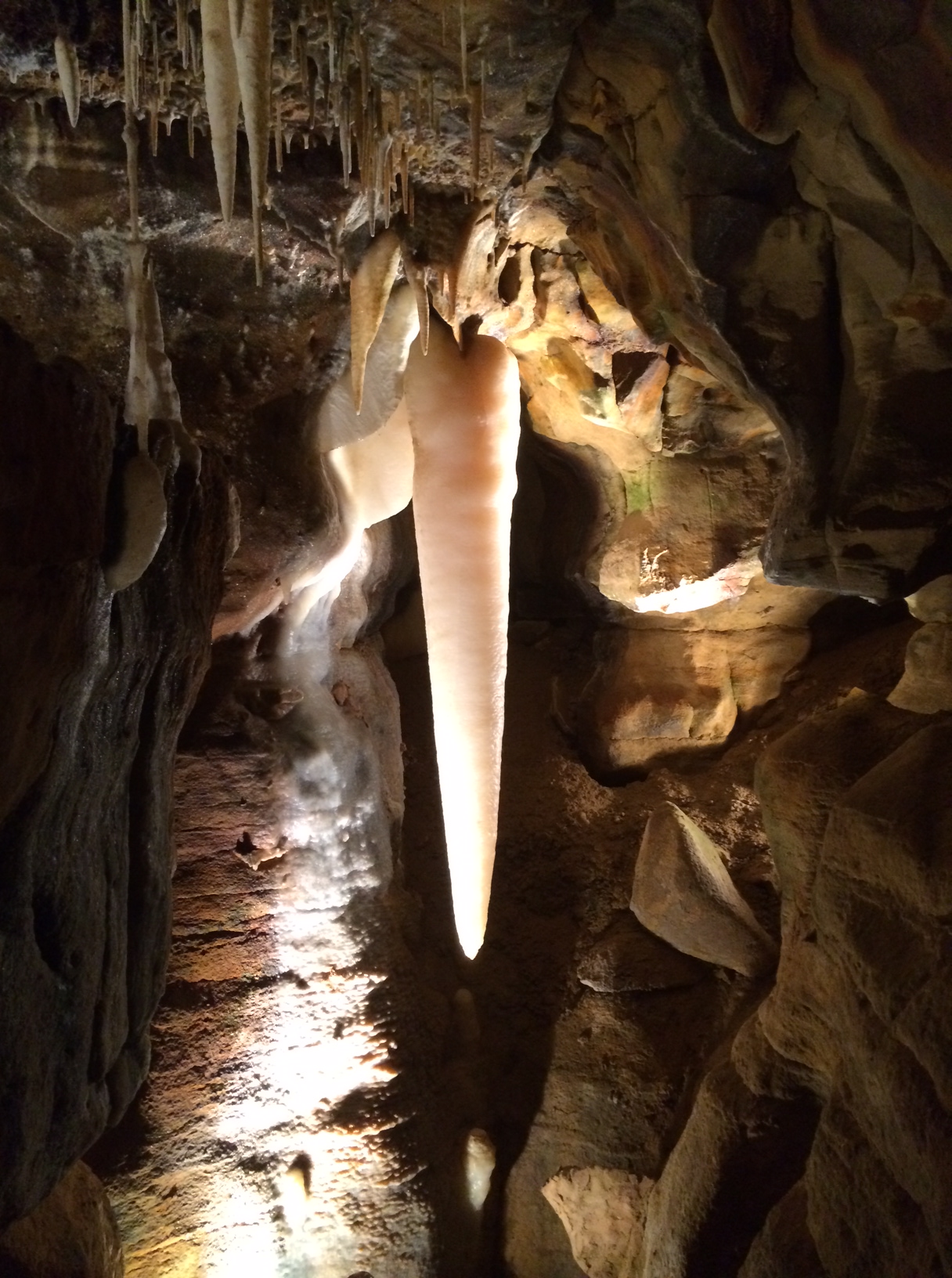 This is what a 200,000-year-old stalactite looks like.