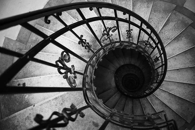 downward spiral staircase