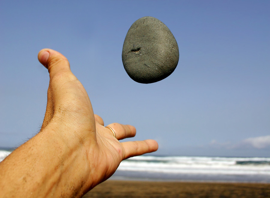 throwing a stone