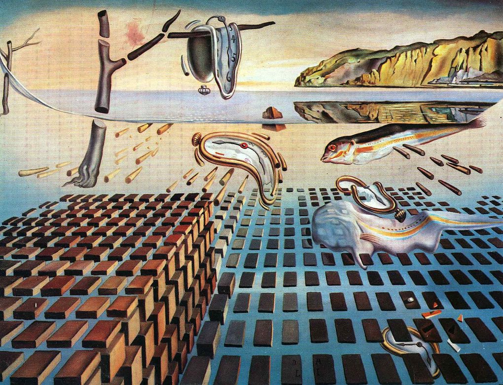 Disintegration of the Persistence of Memory painting by Salvador Dali